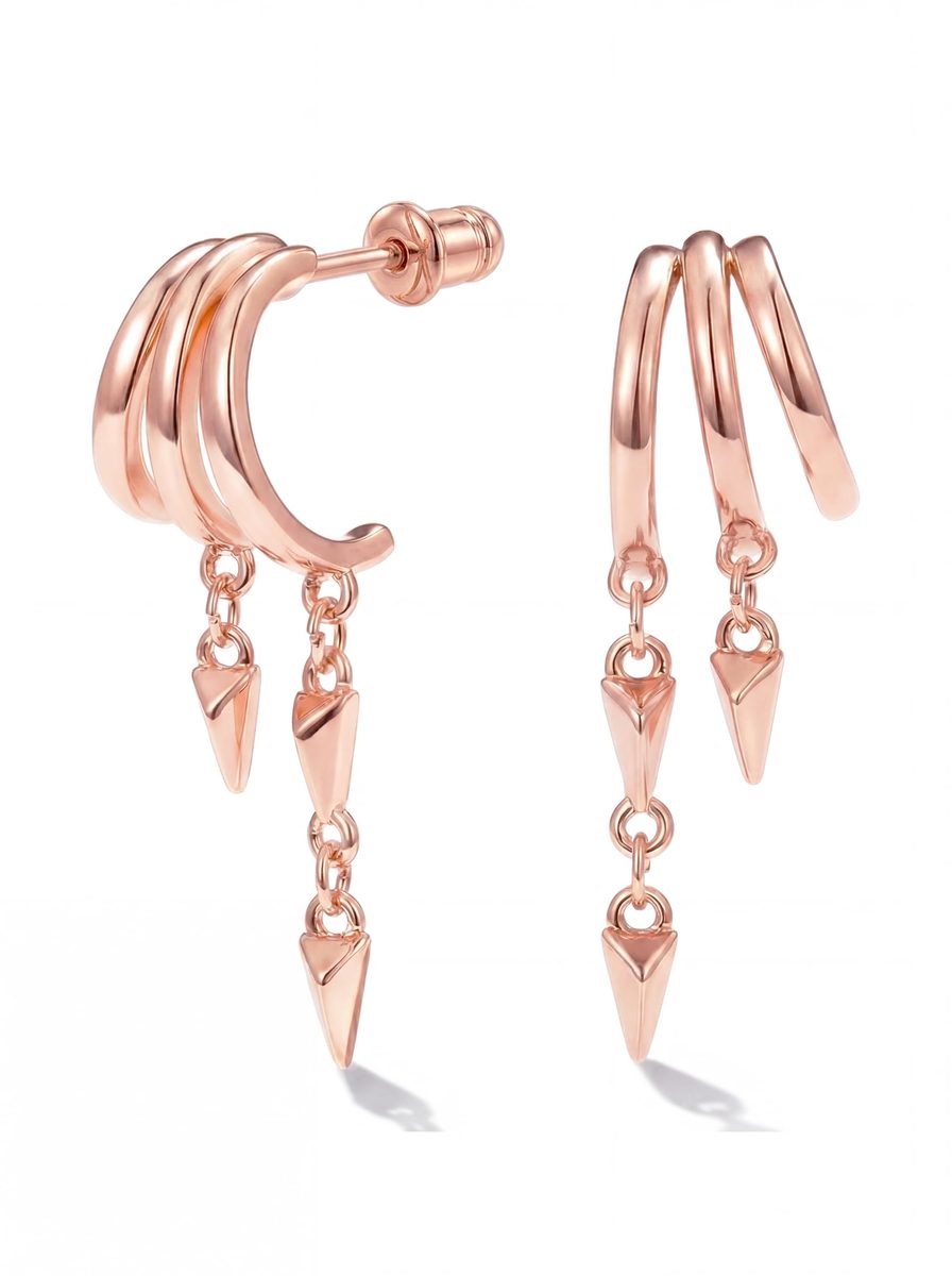 Trendy Rose Gold Tassel Earrings