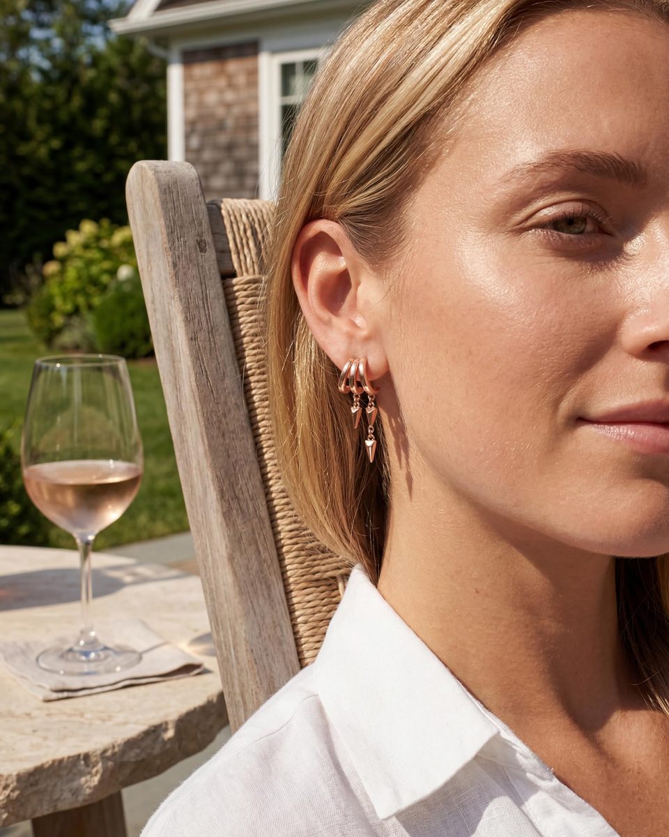 Trendy Rose Gold Tassel Earrings – photo 2