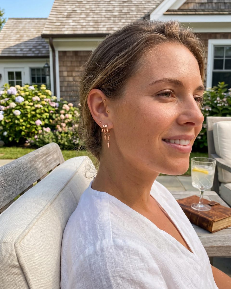 Trendy Rose Gold Tassel Earrings – photo 4