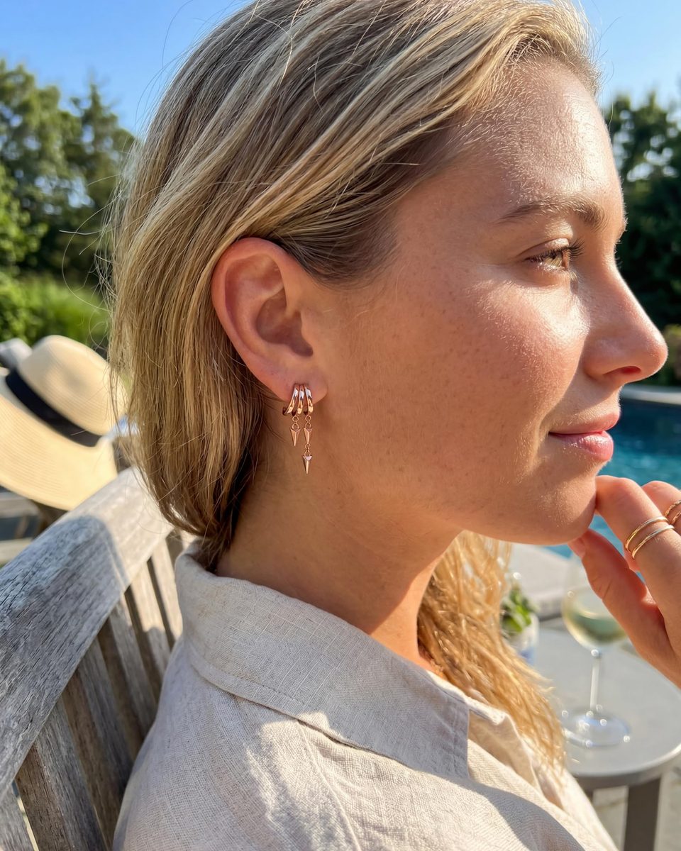 Trendy Rose Gold Tassel Earrings – photo 7