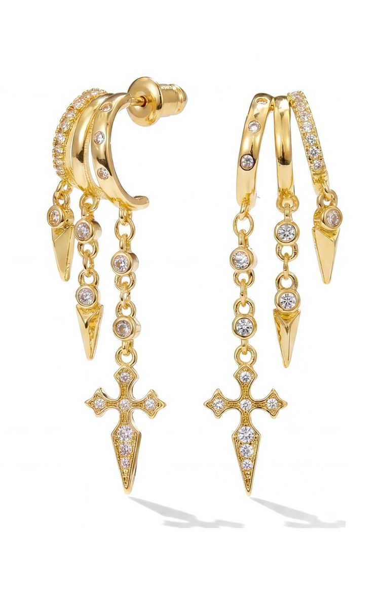 Trendy 14K Gold Drop Earrings