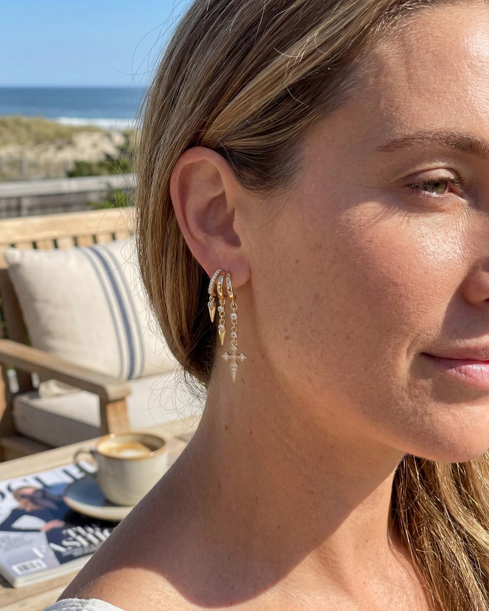 Trendy 14K Gold Drop Earrings – photo 3