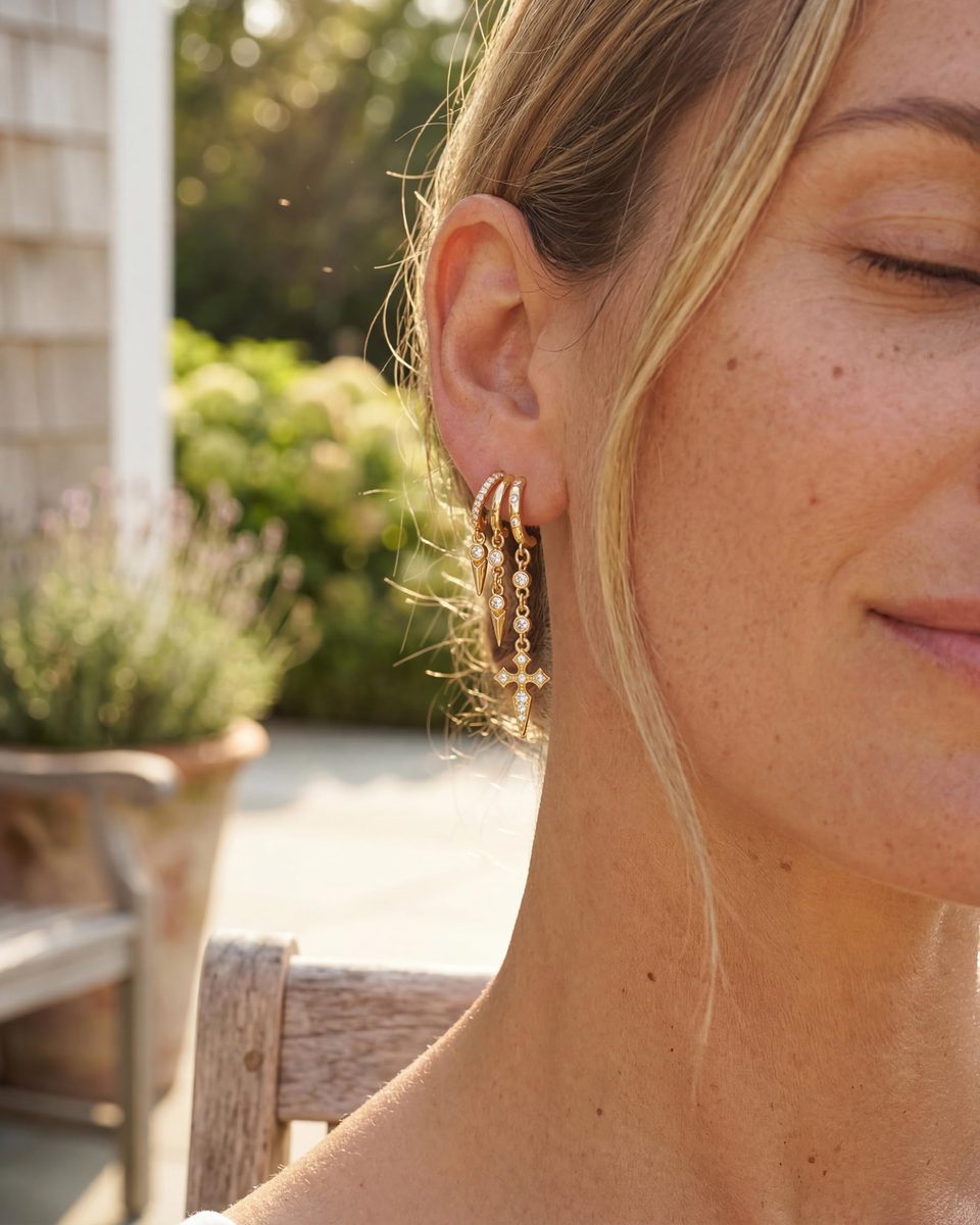 Trendy 14K Gold Drop Earrings – photo 4