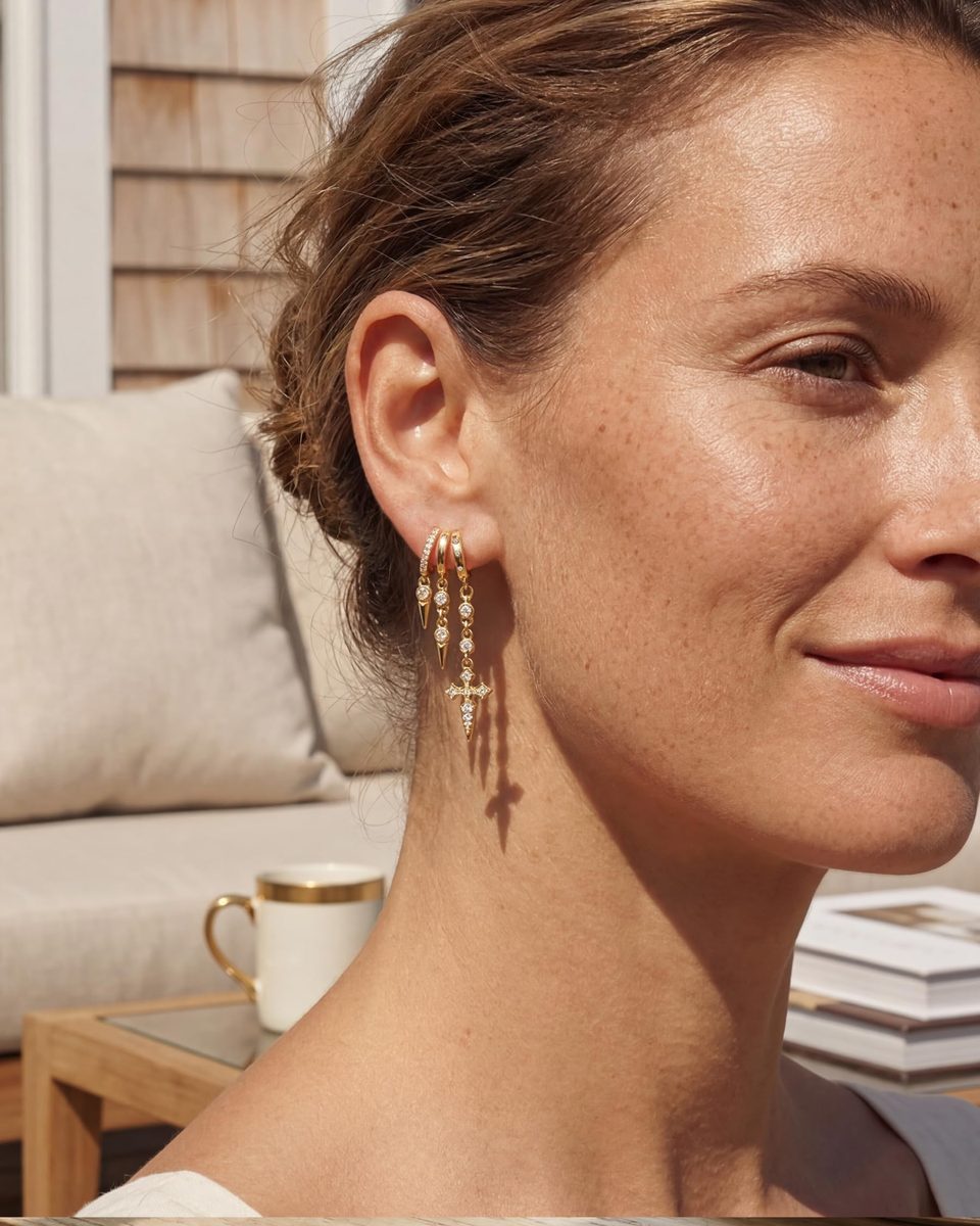Trendy 14K Gold Drop Earrings – photo 7