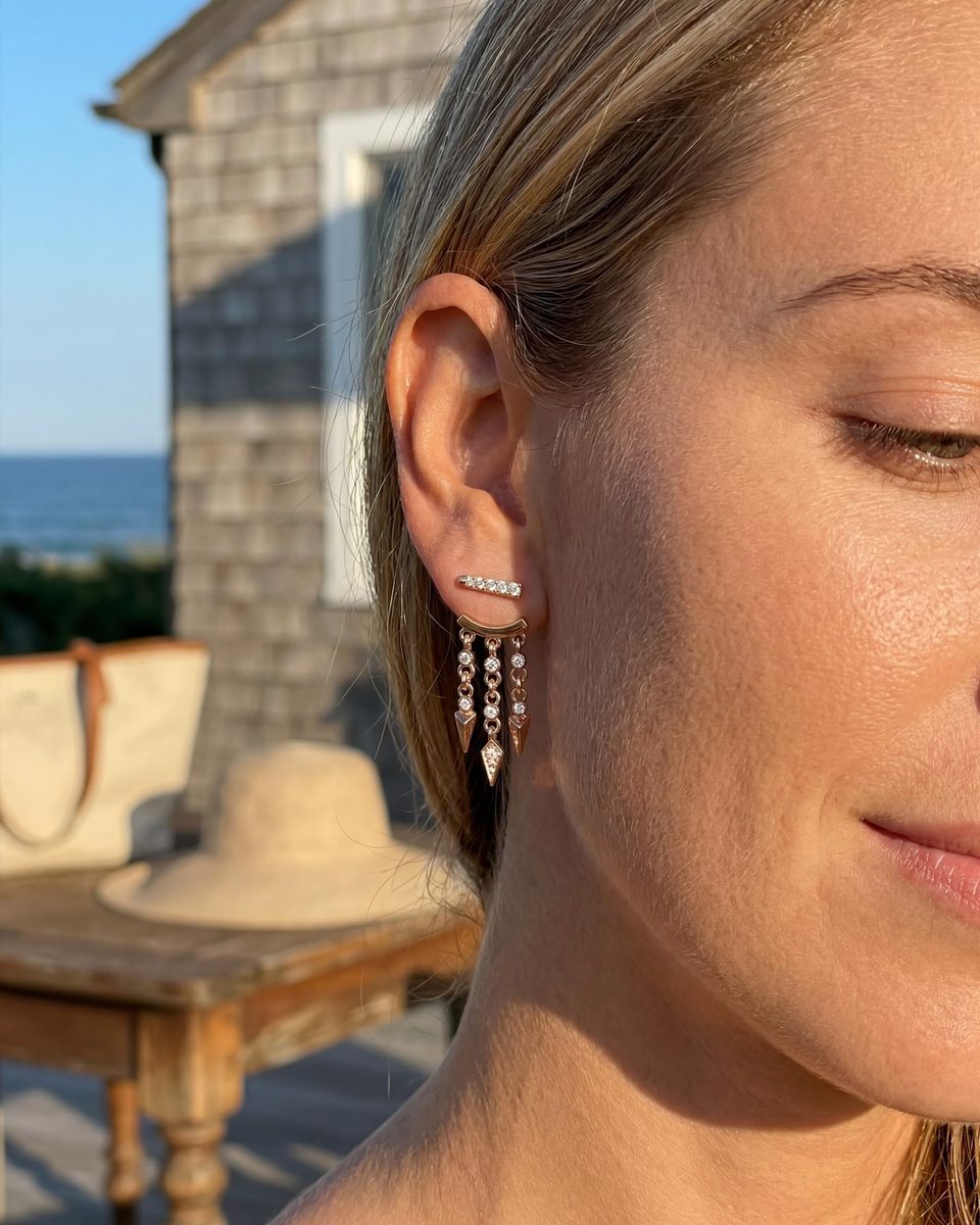 Trendy Rose Gold Stud Earrings – photo 8
