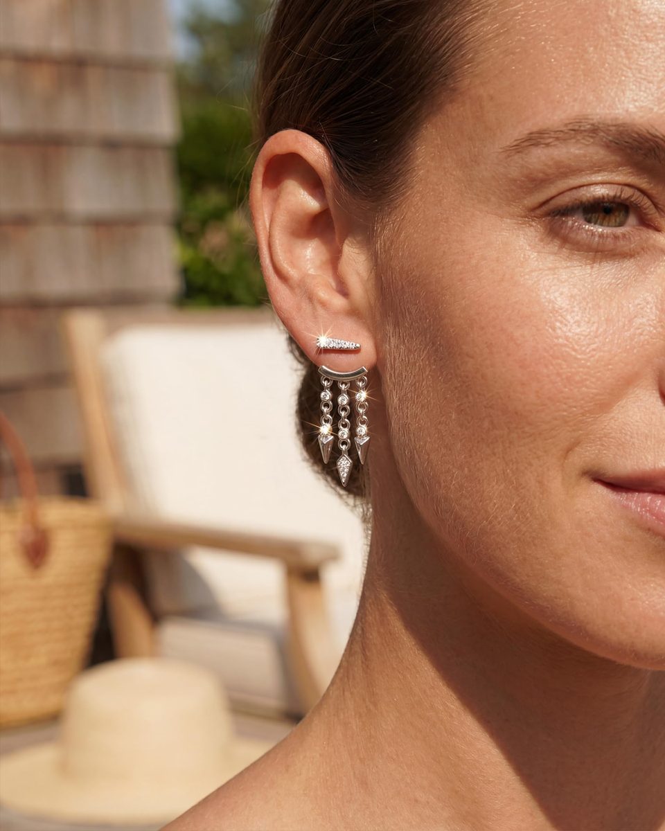 Trendy Silver Stud Earrings – photo 2
