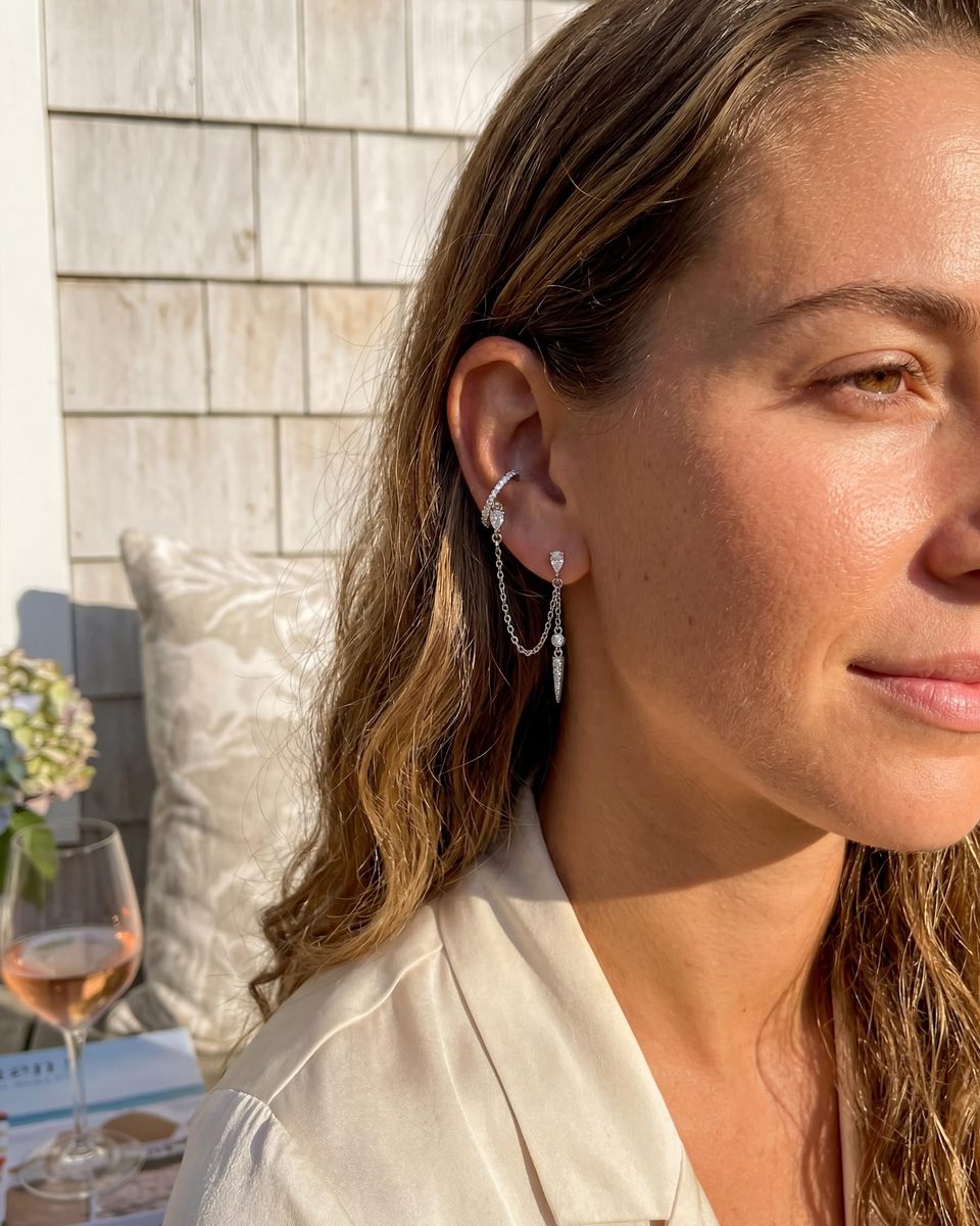 Trendy Silver Ear Cuff Earrings – photo 3