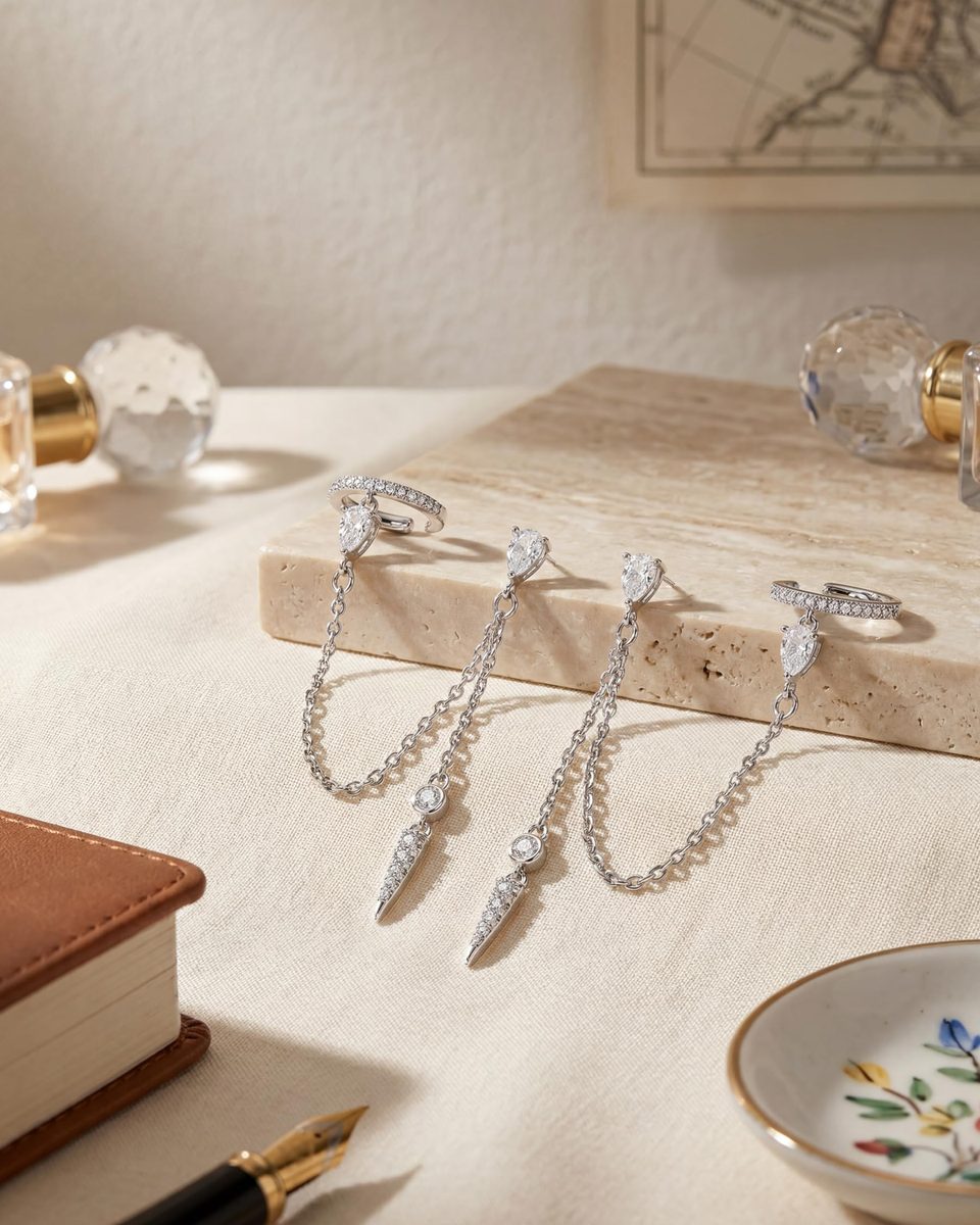 Trendy Silver Ear Cuff Earrings – photo 5