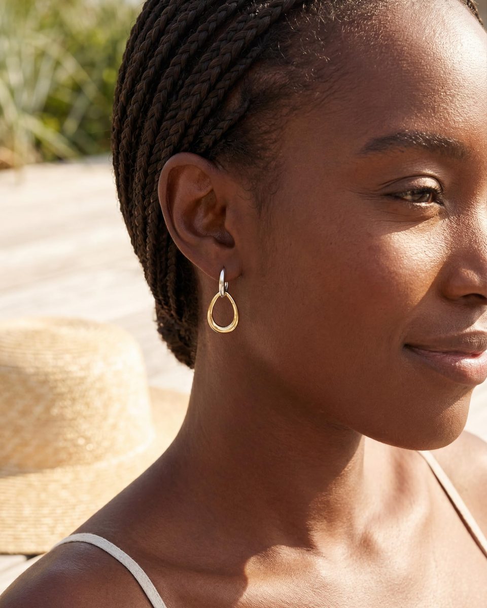 Trendy 14K Gold Dangle Earrings – photo 2