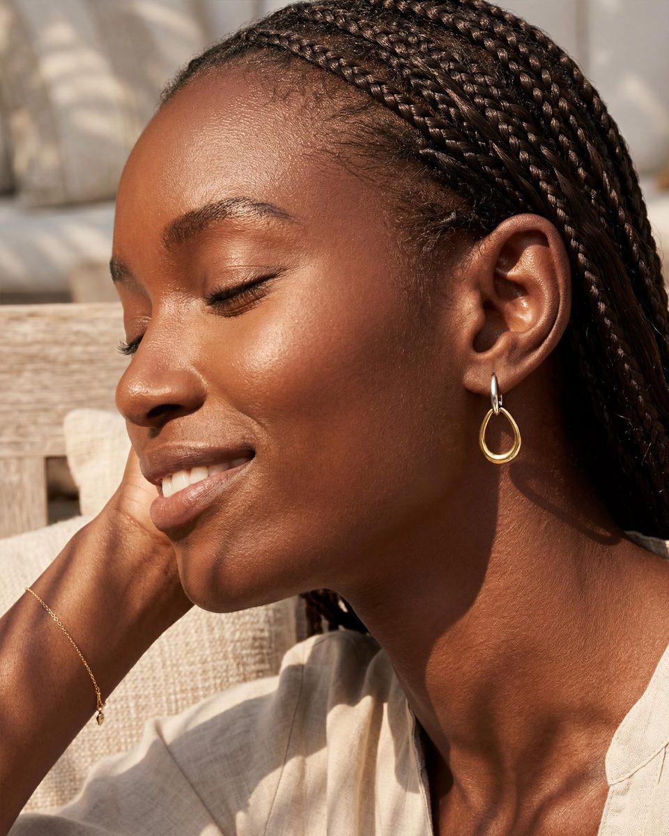 Trendy 14K Gold Dangle Earrings – photo 3