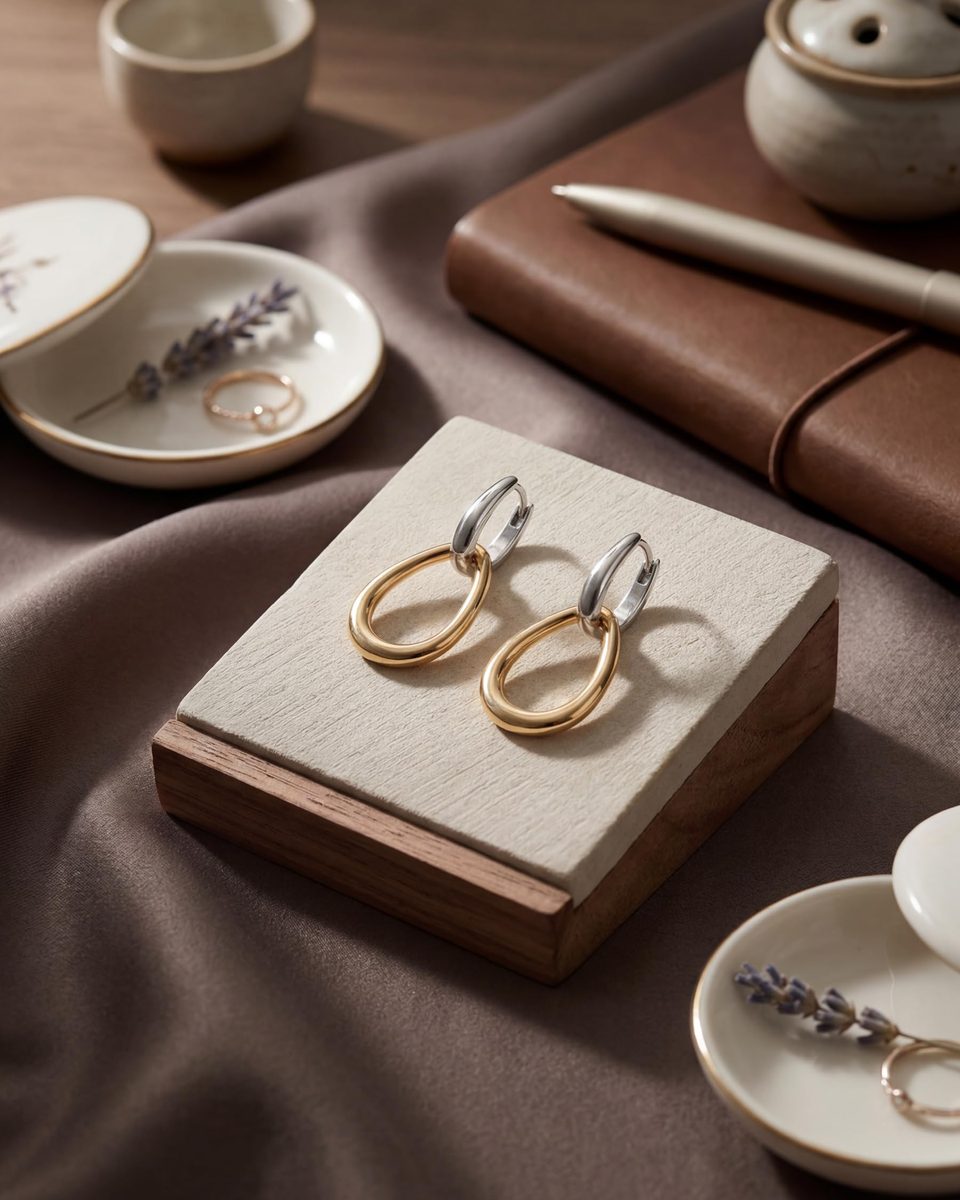 Trendy 14K Gold Dangle Earrings – photo 5