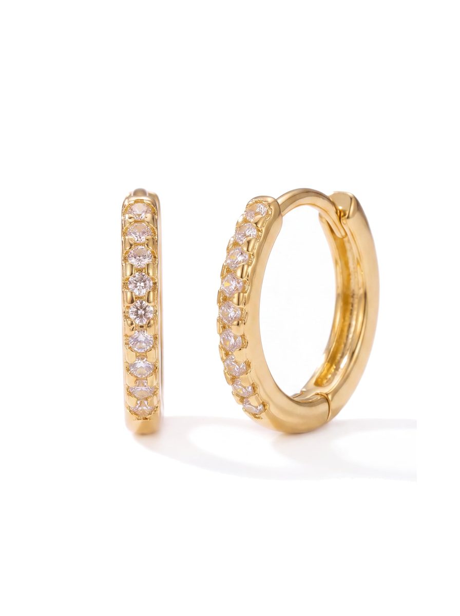 Trendy 14K Gold Huggie Earrings