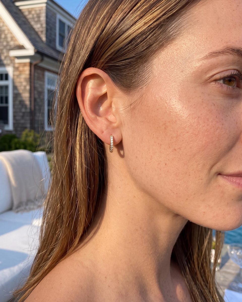 Trendy 14K Gold Huggie Earrings – photo 8