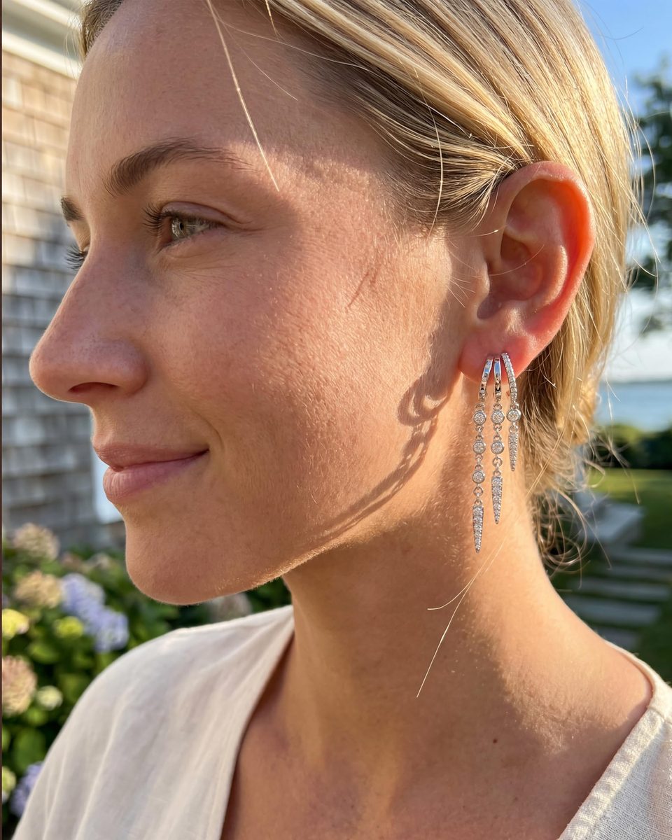 Trendy Silver Dangle Earrings – photo 3