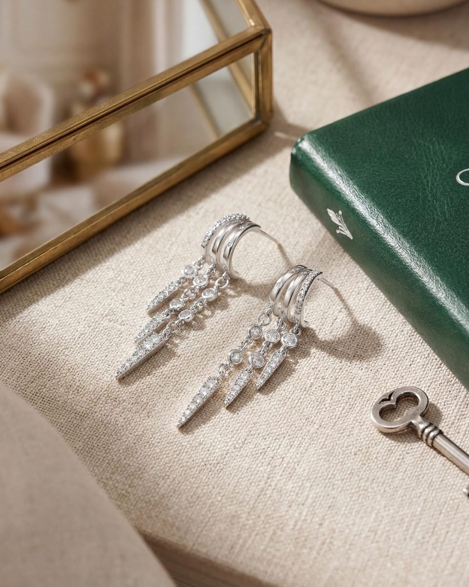 Trendy Silver Dangle Earrings – photo 5