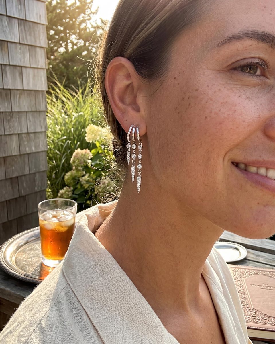Trendy Silver Dangle Earrings – photo 7