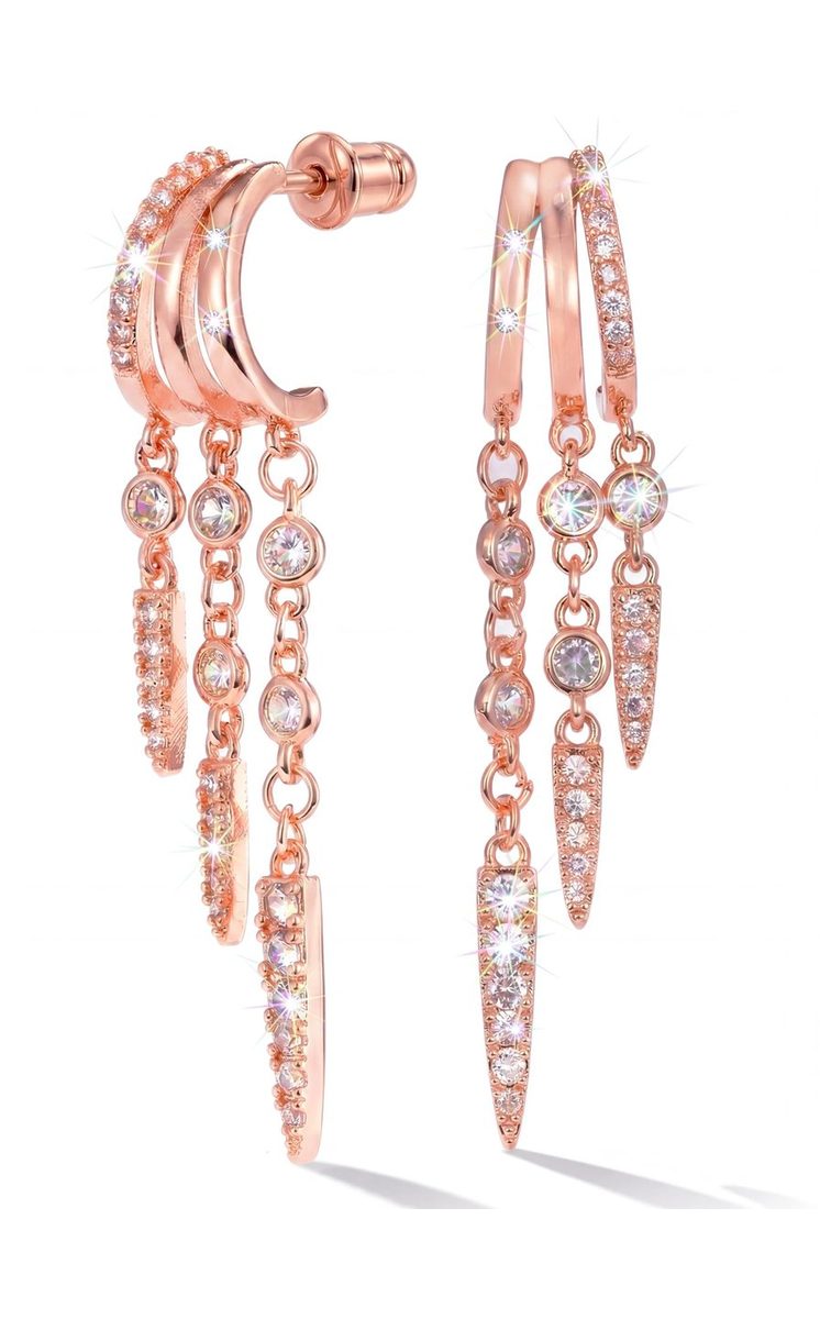 Trendy Rose Gold Dangle Earrings