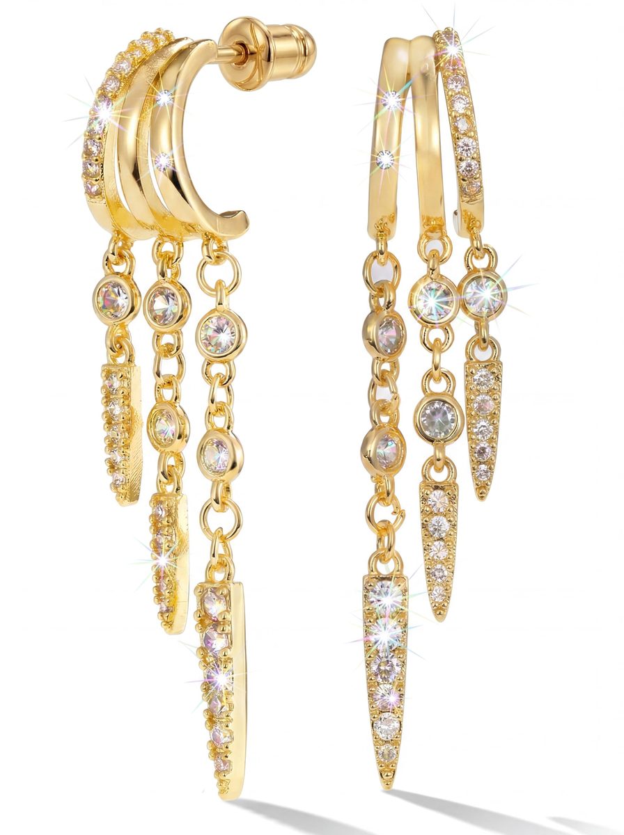 Trendy 14K Gold Hoop Earrings