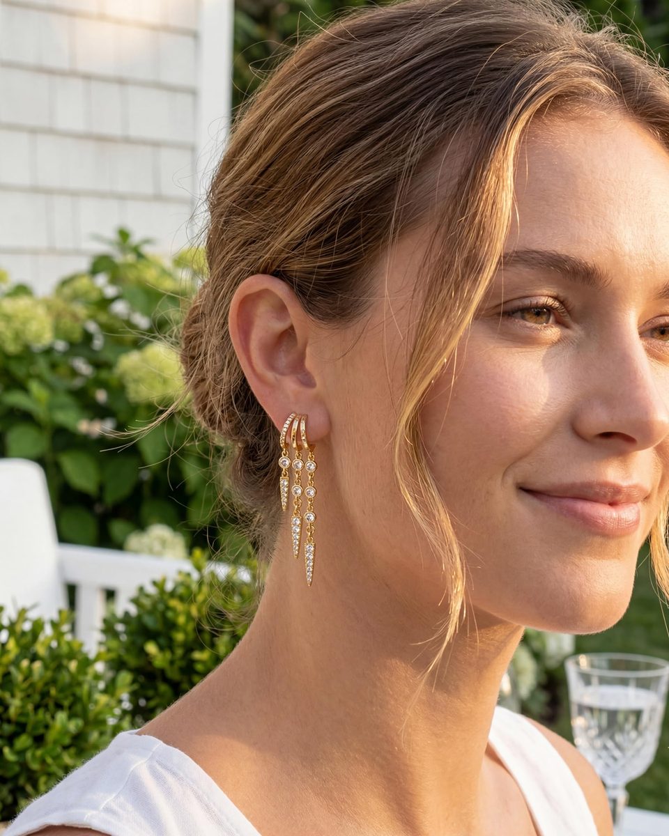 Trendy 14K Gold Hoop Earrings – photo 2