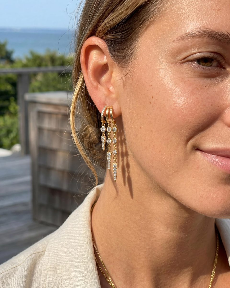 Trendy 14K Gold Hoop Earrings – photo 4