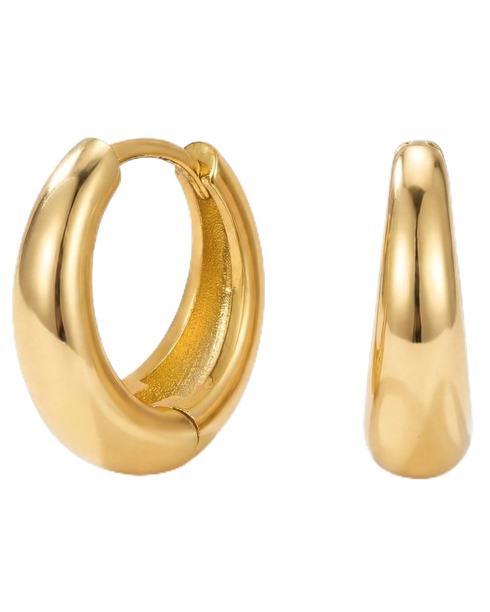 Dainty 14K Gold Huggie Earrings