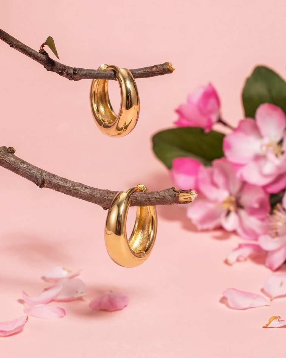 Dainty 14K Gold Huggie Earrings – photo 6