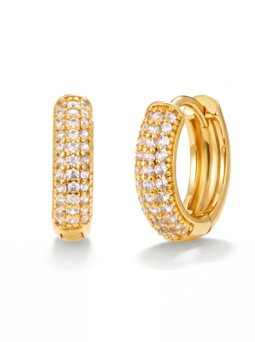 Dainty 14K Gold Huggie Earrings