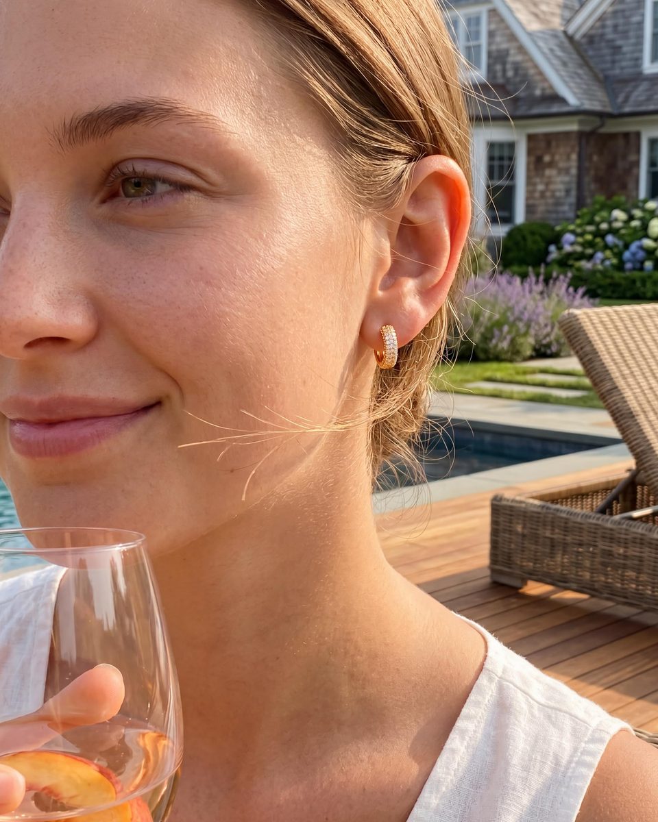 Dainty 14K Gold Huggie Earrings – photo 4