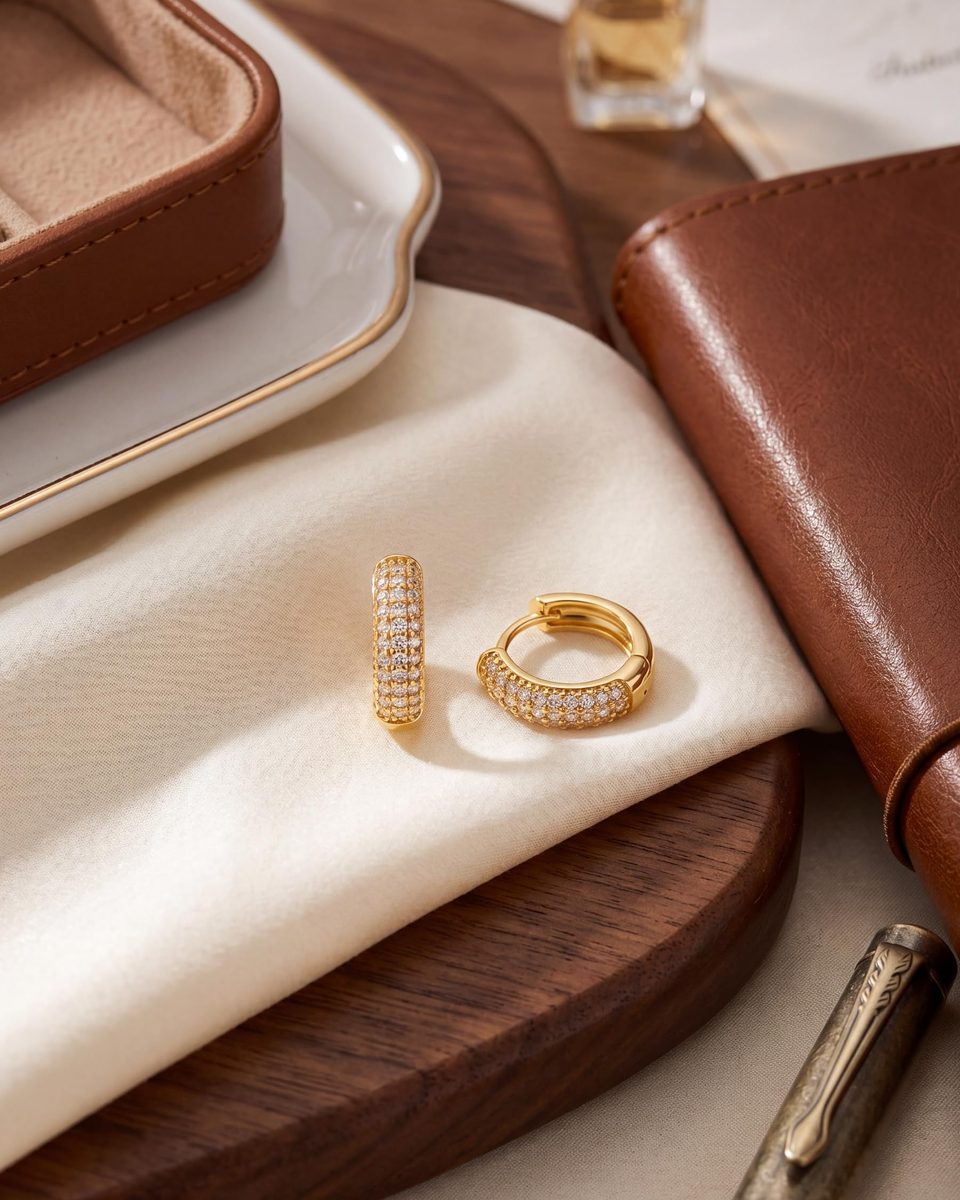 Dainty 14K Gold Huggie Earrings – photo 6