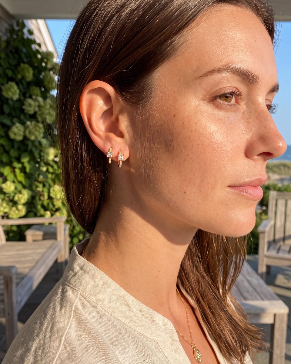 Trendy 14K Gold Huggie Earrings – photo 8