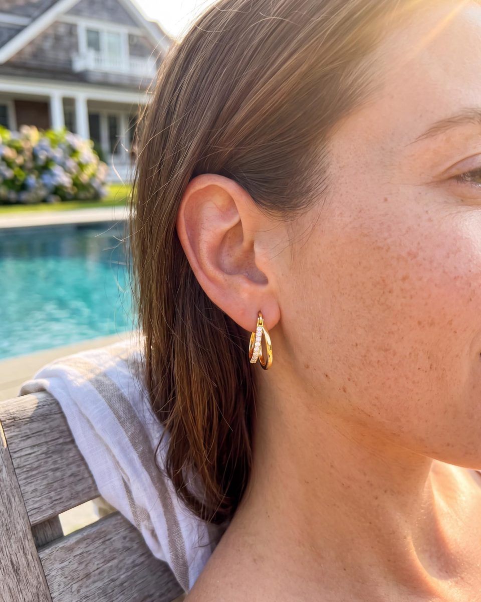 Trendy 14K Gold Huggie Earrings – photo 7