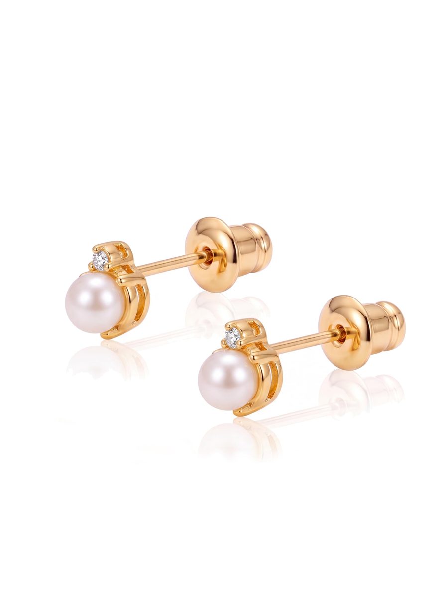 Trendy 14K Gold Stud Earrings
