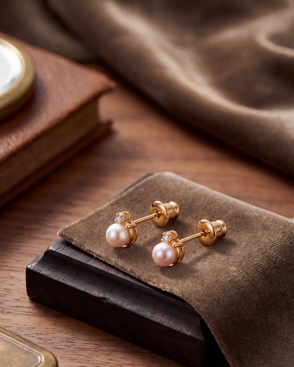 Trendy 14K Gold Stud Earrings – photo 5