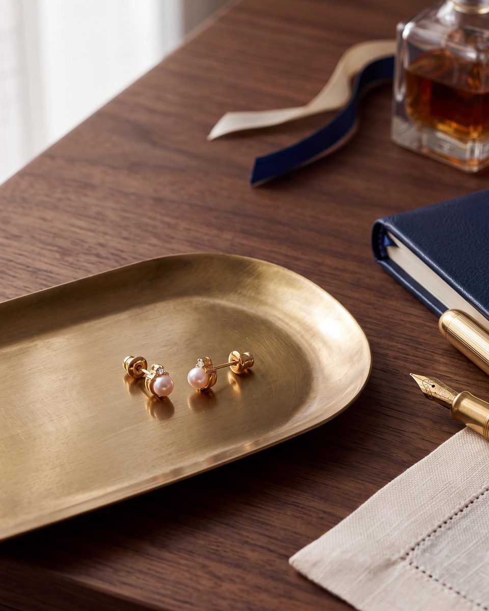 Trendy 14K Gold Stud Earrings – photo 6
