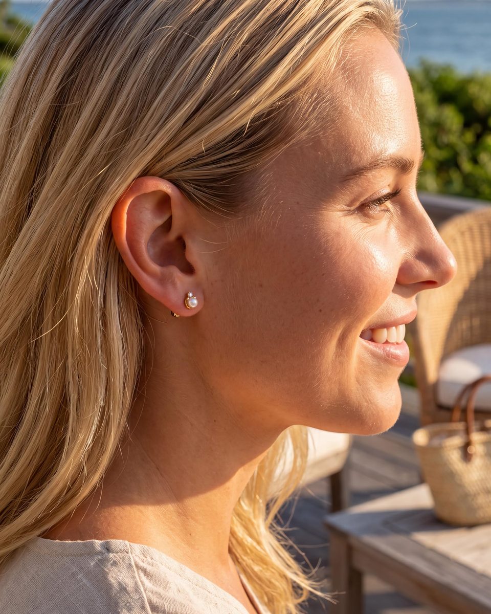 Trendy 14K Gold Stud Earrings – photo 7
