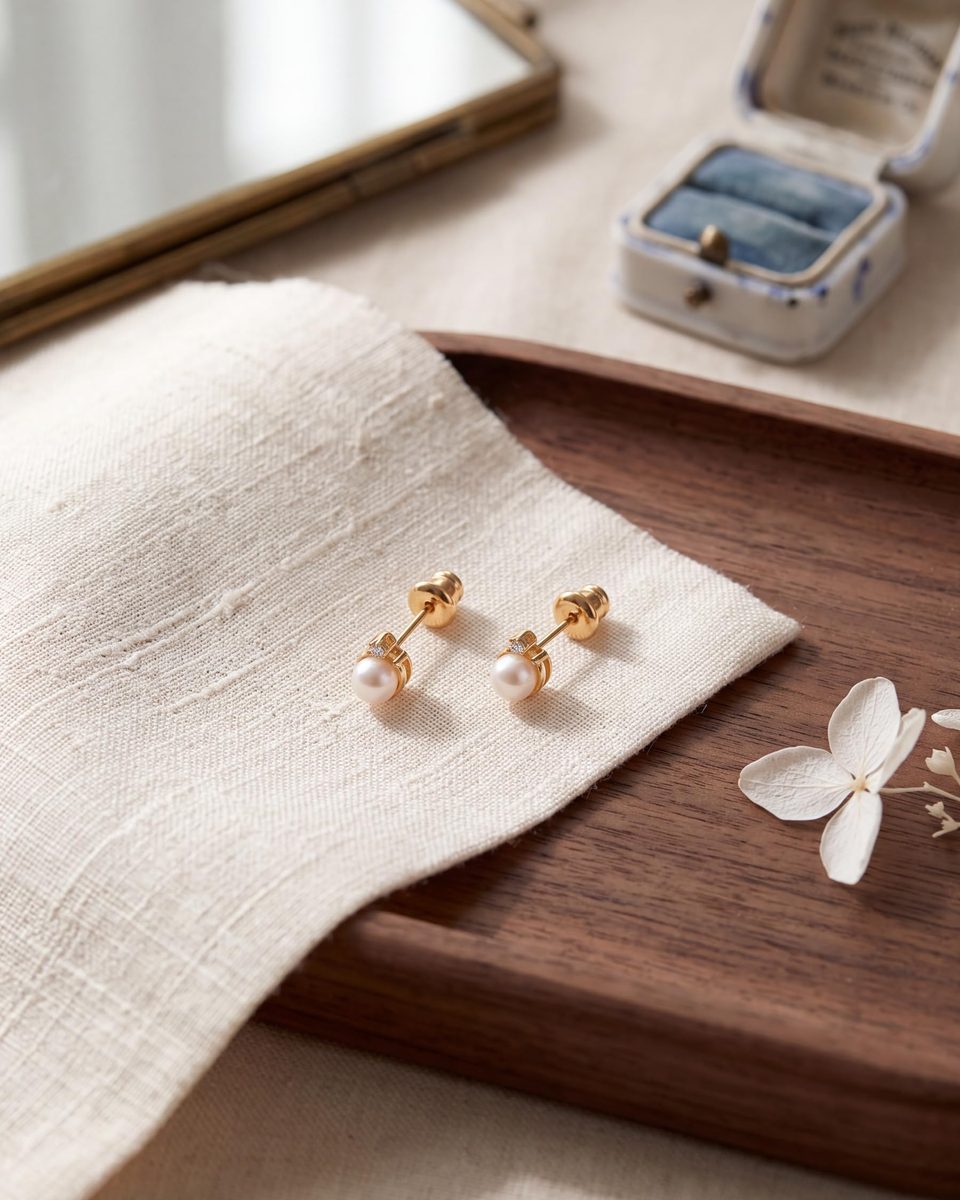 Trendy 14K Gold Stud Earrings – photo 9