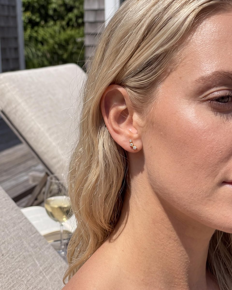 Dainty 14K Gold Stud Earrings – photo 8