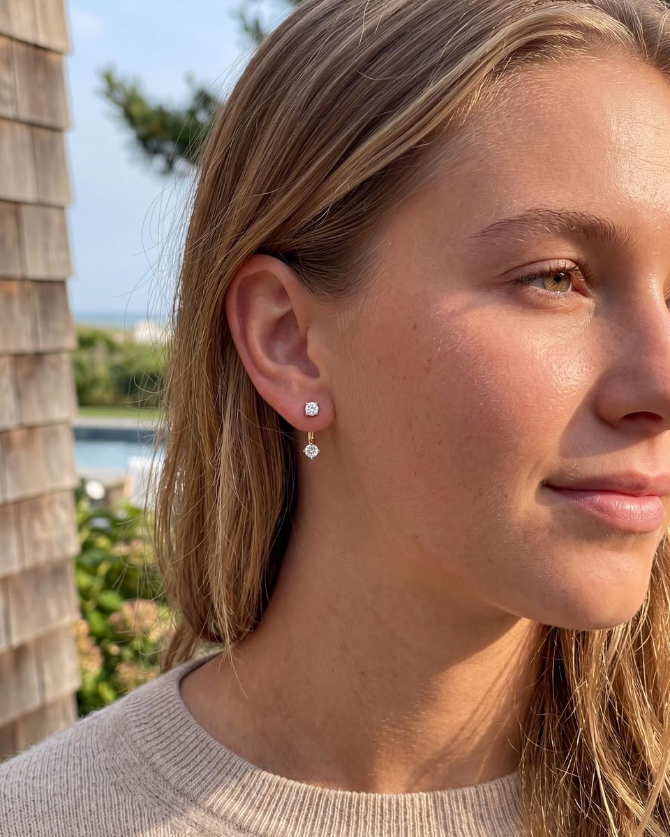 Dainty 14K Gold Stud Earrings – photo 4