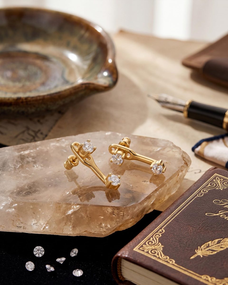 Dainty 14K Gold Stud Earrings – photo 5