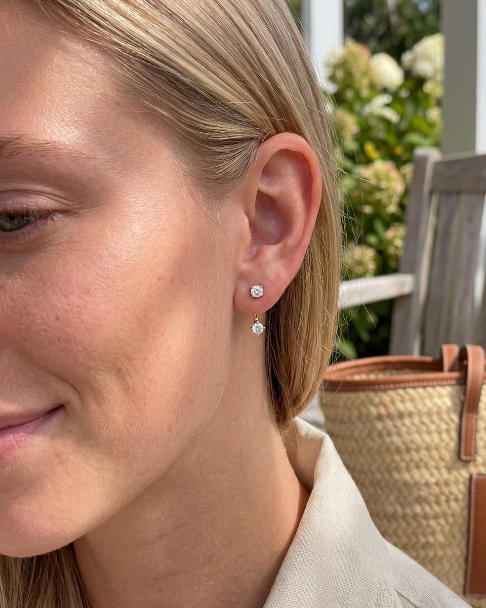 Dainty 14K Gold Stud Earrings – photo 7