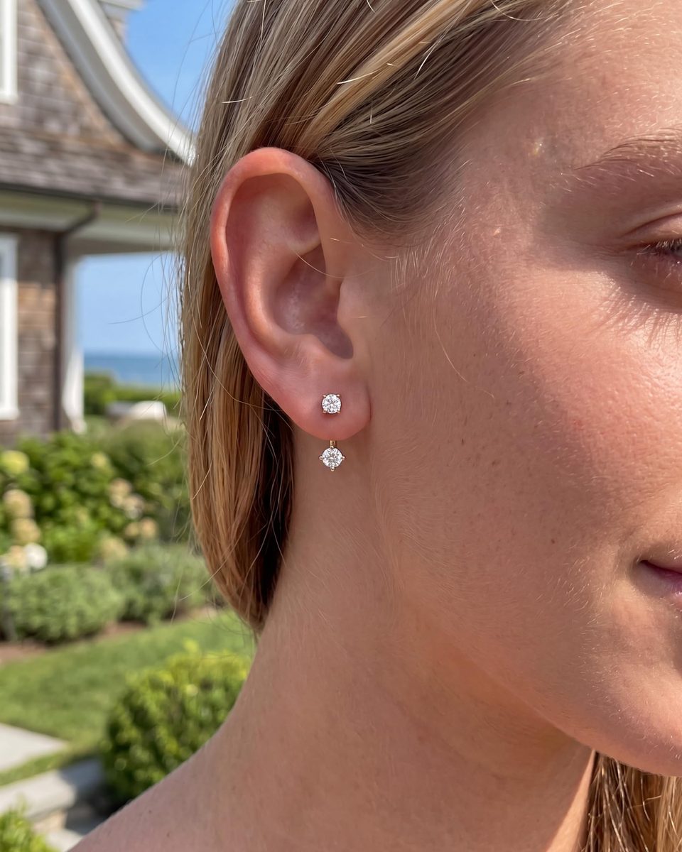 Dainty 14K Gold Stud Earrings – photo 8