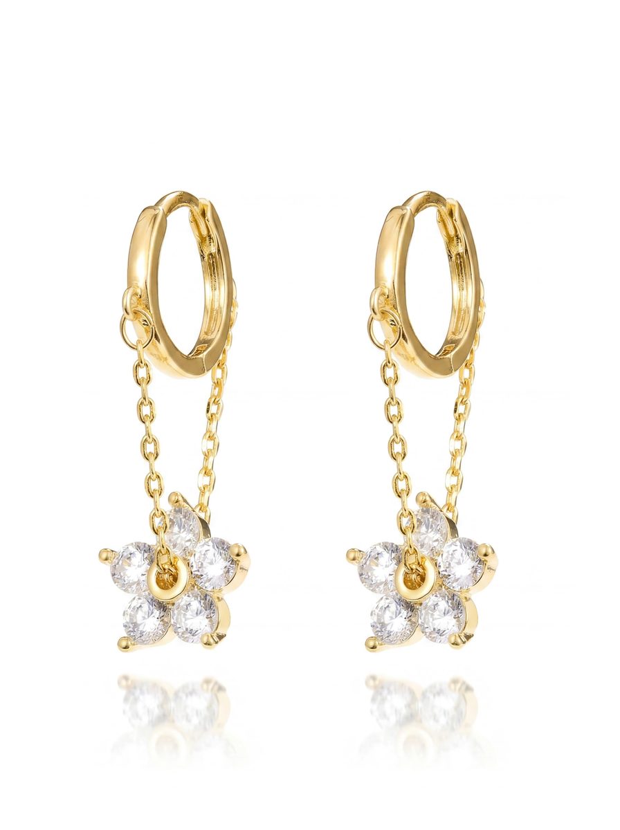 Trendy 14K Gold Huggie Earrings
