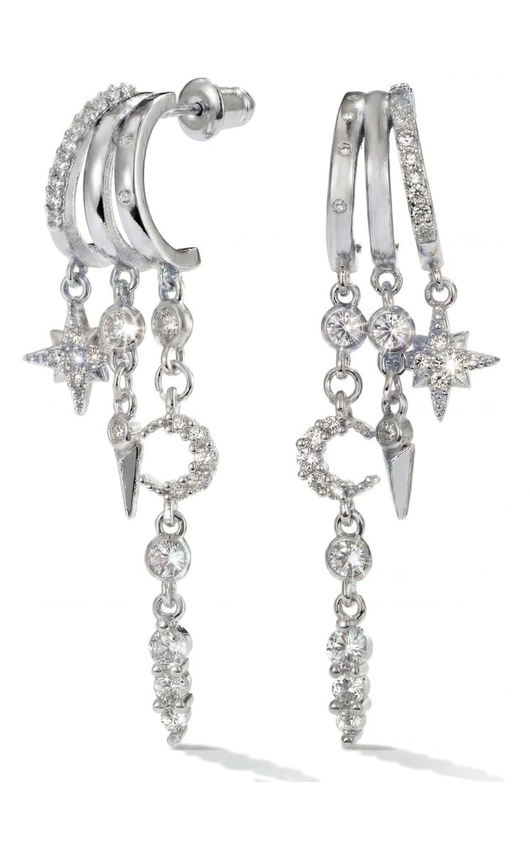 Trendy Silver Huggie Earrings