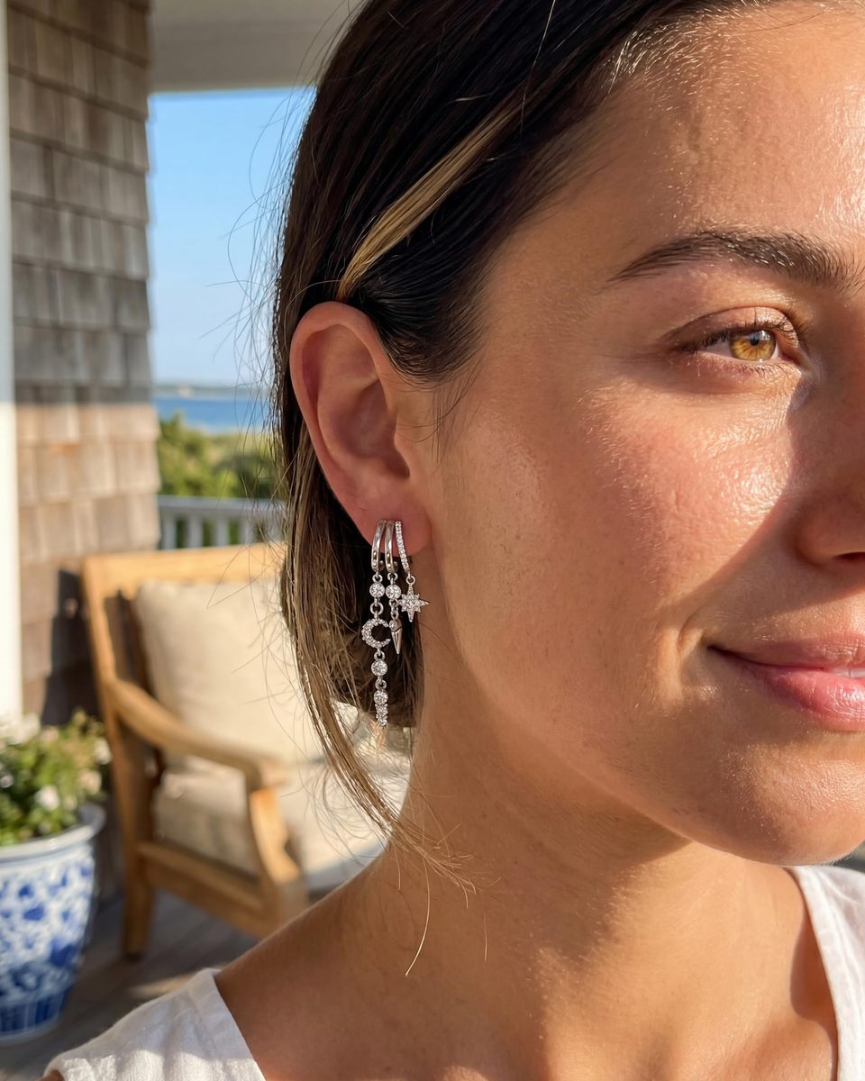 Trendy Silver Huggie Earrings – photo 3