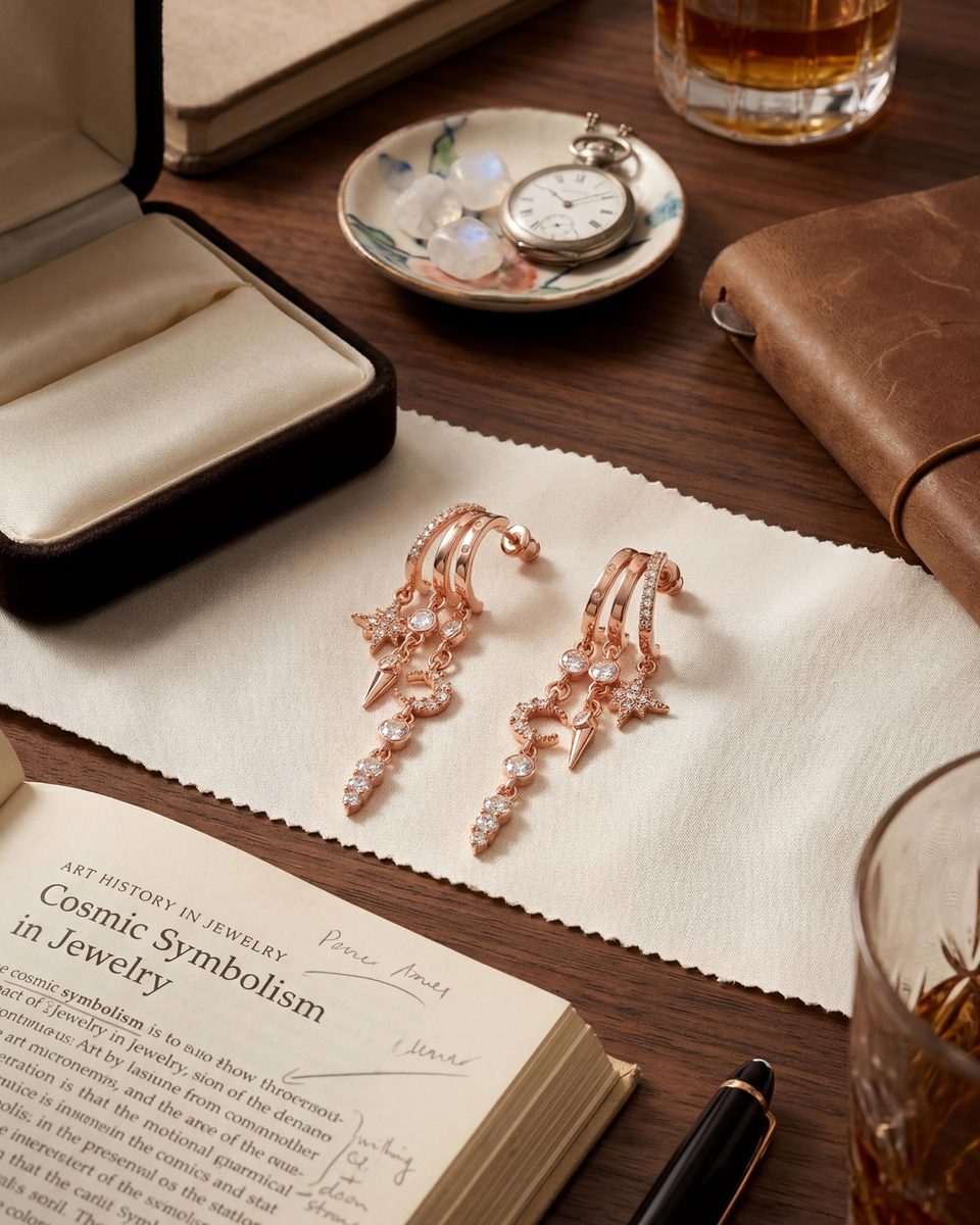 Trendy Rose Gold Dangle Earrings – photo 6