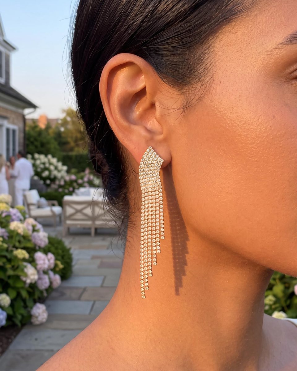 Dainty 14K Gold Dangle Earrings – photo 2