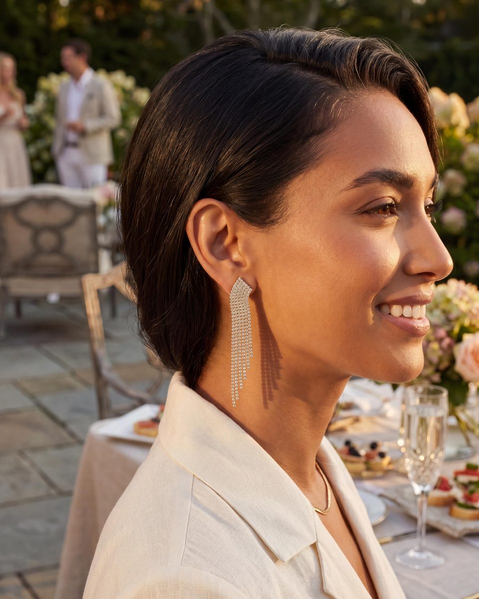 Dainty 14K Gold Dangle Earrings – photo 3