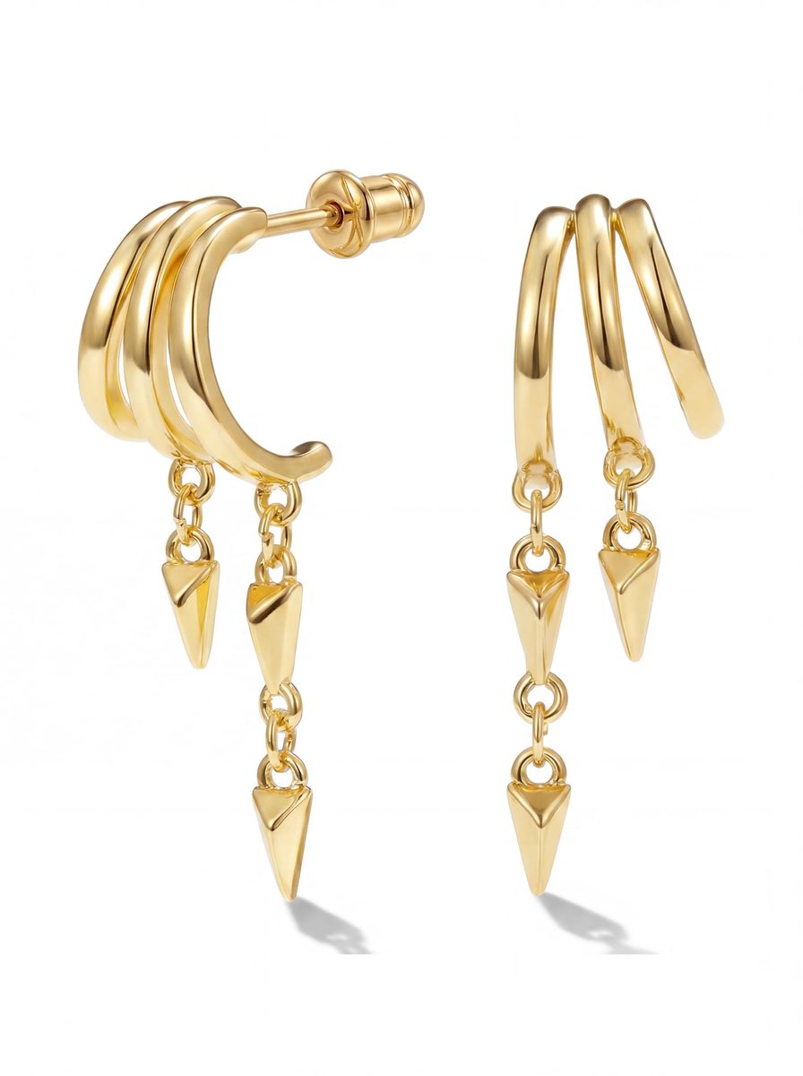 Trendy 14K Gold Drop Earrings