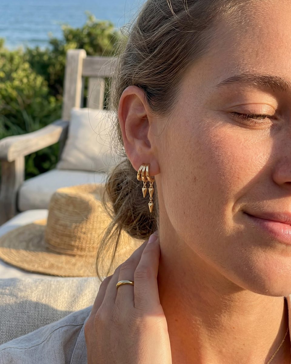 Trendy 14K Gold Drop Earrings – photo 2