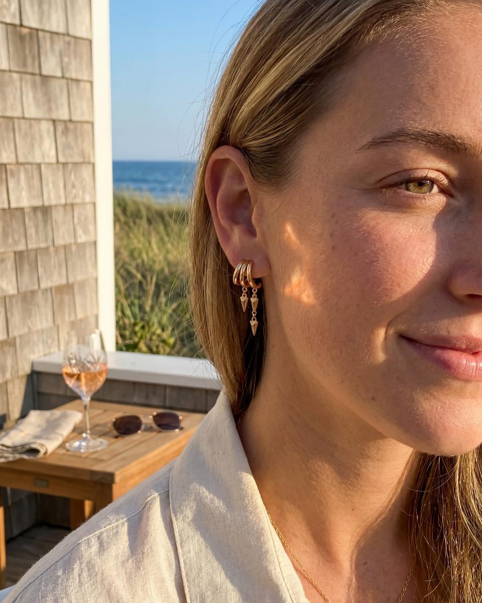 Trendy 14K Gold Drop Earrings – photo 3